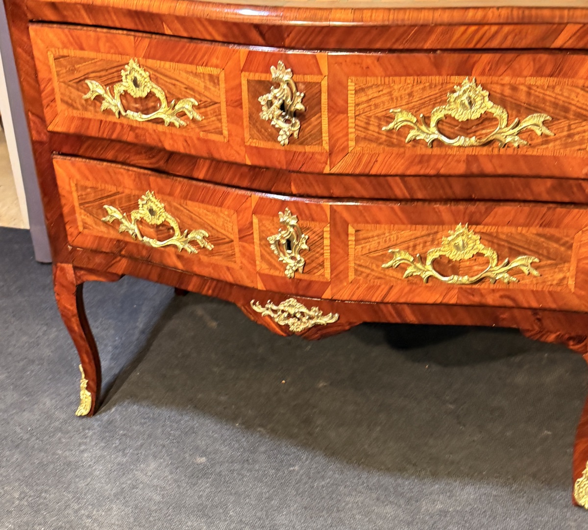 Curved Chest Of Drawers Louis XV Period, 18th Century-photo-1