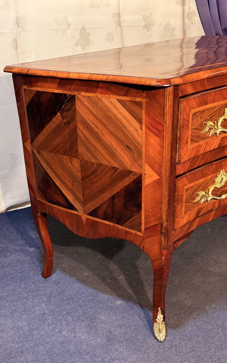 Curved Chest Of Drawers Louis XV Period, 18th Century-photo-4