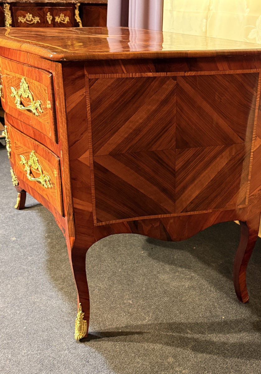 Curved Chest Of Drawers Louis XV Period, 18th Century-photo-5