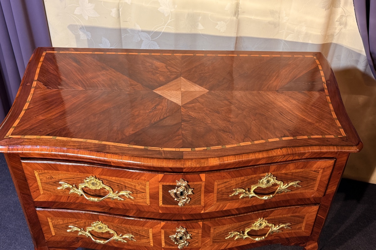 Curved Chest Of Drawers Louis XV Period, 18th Century-photo-8