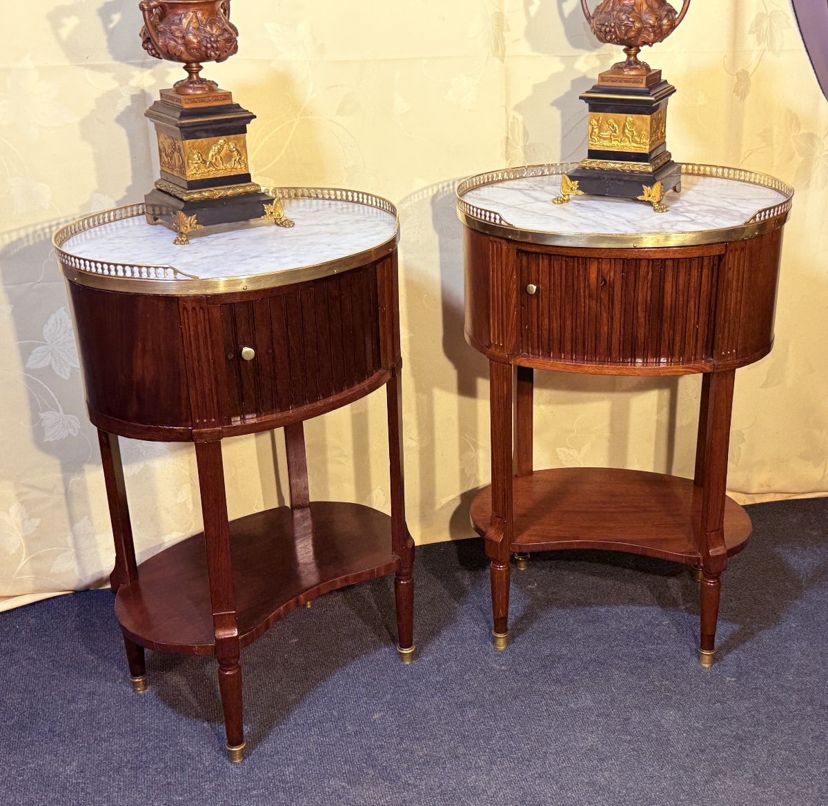 Pair Of Louis XVI Mahogany Chiffonnières, 18th Century-photo-2