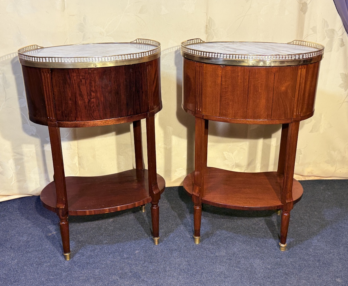 Pair Of Louis XVI Mahogany Chiffonnières, 18th Century-photo-3