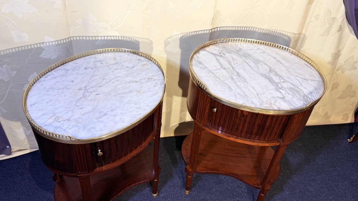 Pair Of Louis XVI Mahogany Chiffonnières, 18th Century-photo-4