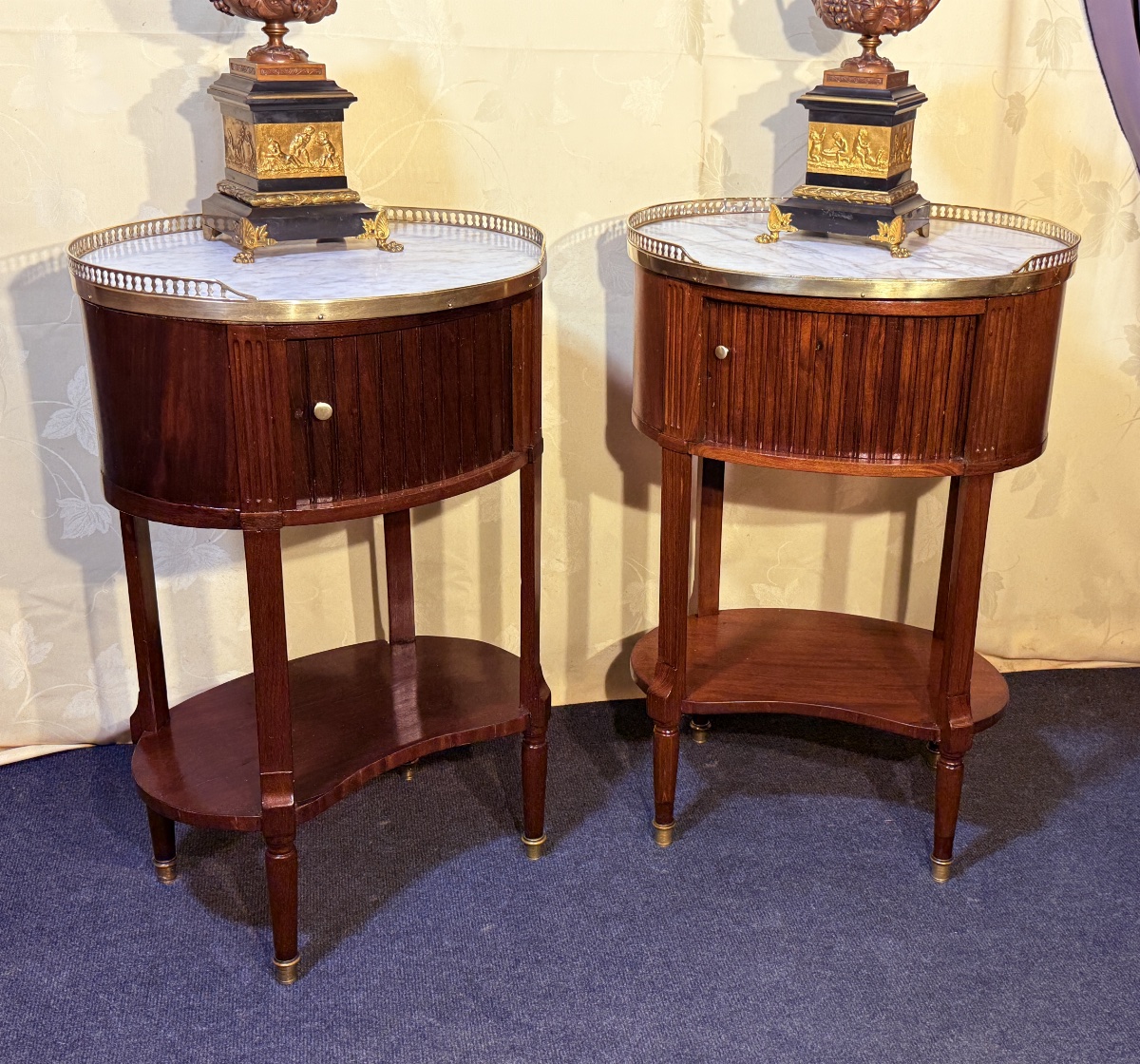 Pair Of Louis XVI Mahogany Chiffonnières, 18th Century-photo-1