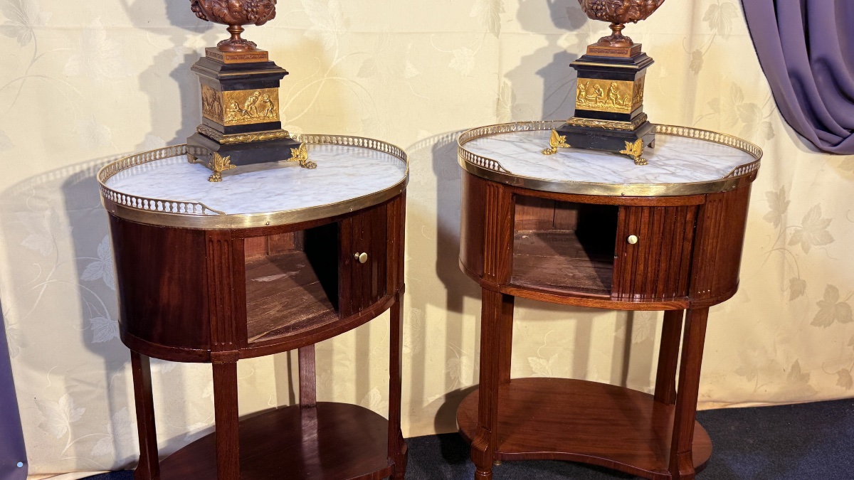 Pair Of Louis XVI Mahogany Chiffonnières, 18th Century-photo-7