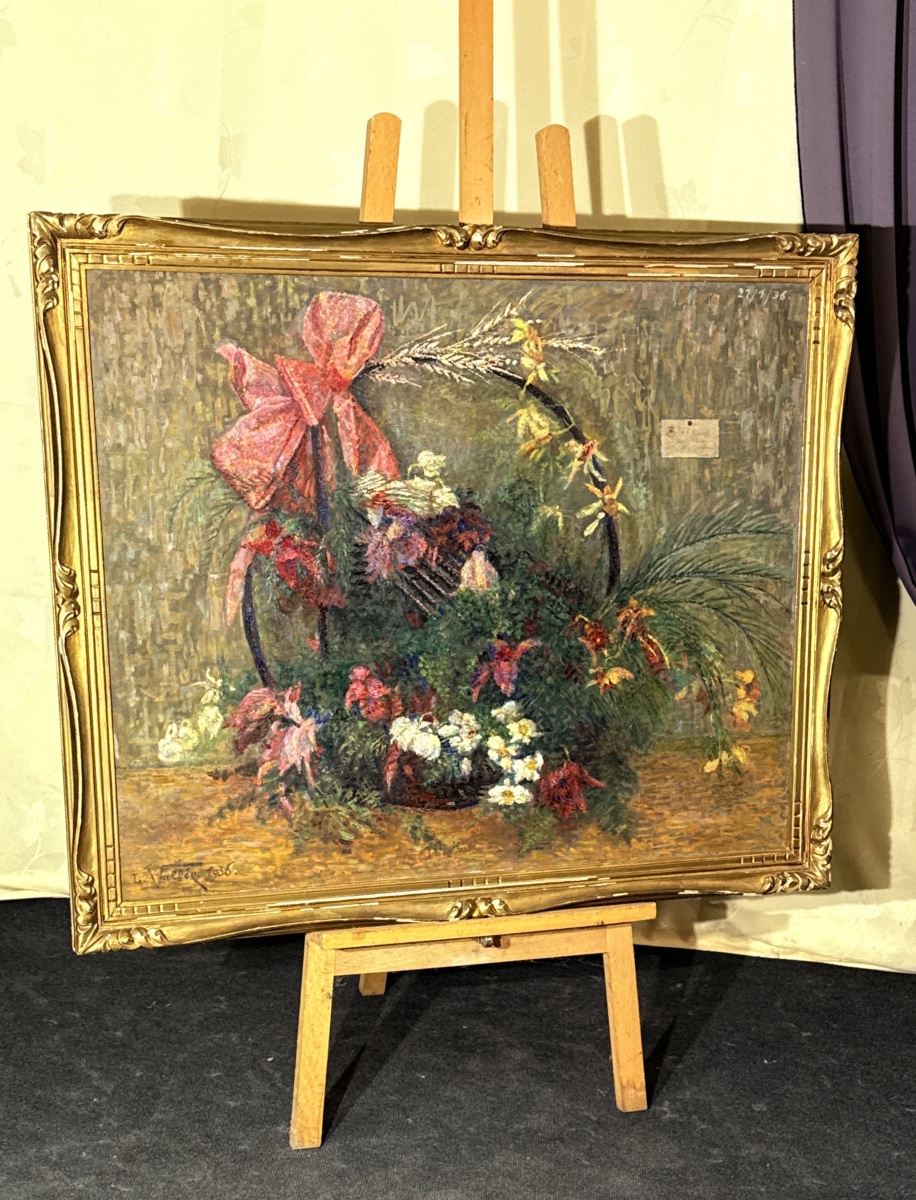 Tableau signé Ludovic Vallée ( 1864-1939 ) École Pointilliste -photo-2