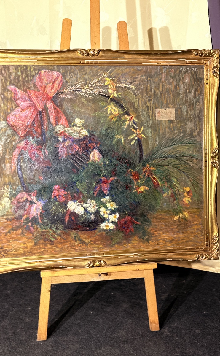 Tableau signé Ludovic Vallée ( 1864-1939 ) École Pointilliste -photo-4