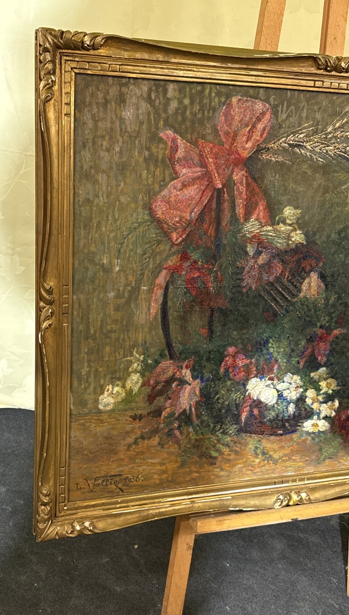 Tableau signé Ludovic Vallée ( 1864-1939 ) École Pointilliste -photo-4