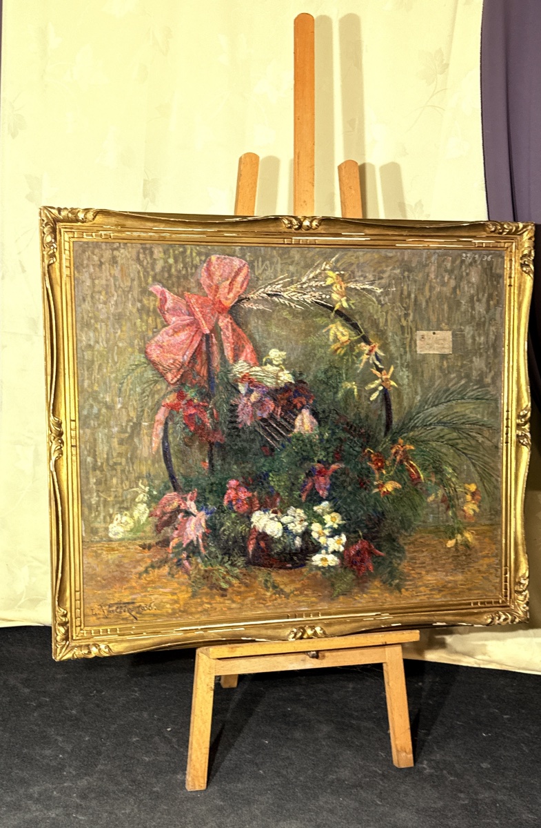 Tableau signé Ludovic Vallée ( 1864-1939 ) École Pointilliste -photo-6