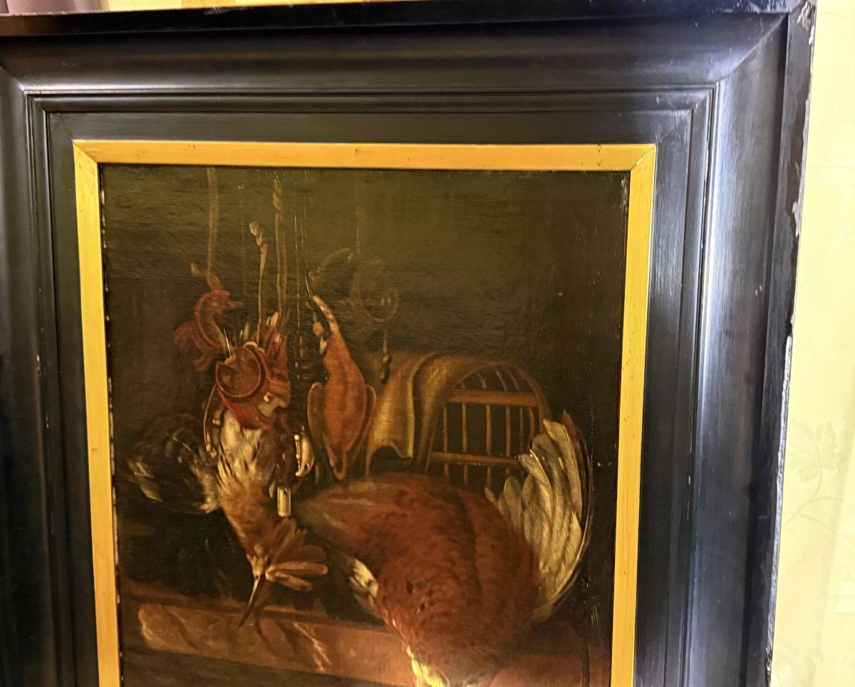 Still Life Painting , Retour De Chasse , 19th Century-photo-3