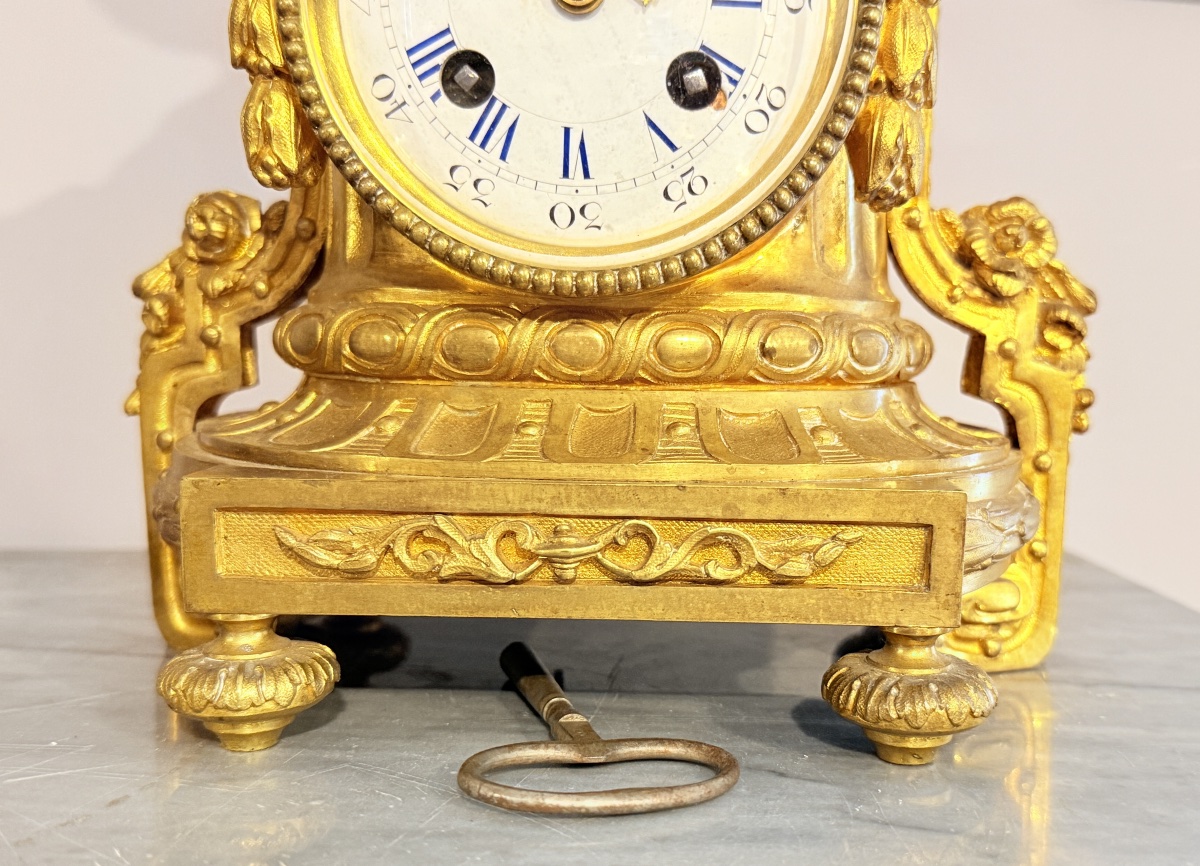 Louis XVI Bronze Clock, 19th Century-photo-3