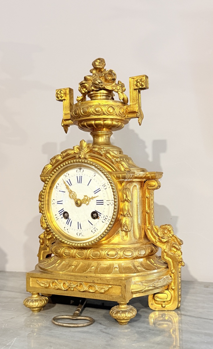Louis XVI Bronze Clock, 19th Century-photo-5