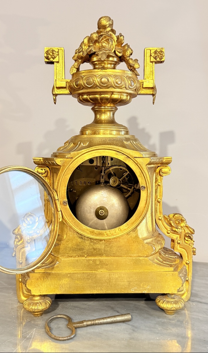 Louis XVI Bronze Clock, 19th Century-photo-6