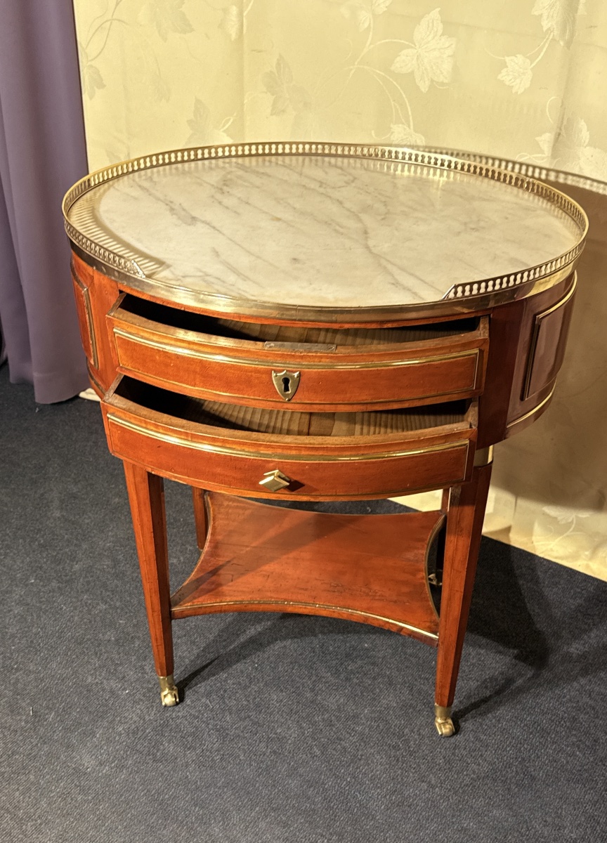 Oval Gueridon, Louis XVI In Mahogany, 18th Century-photo-4