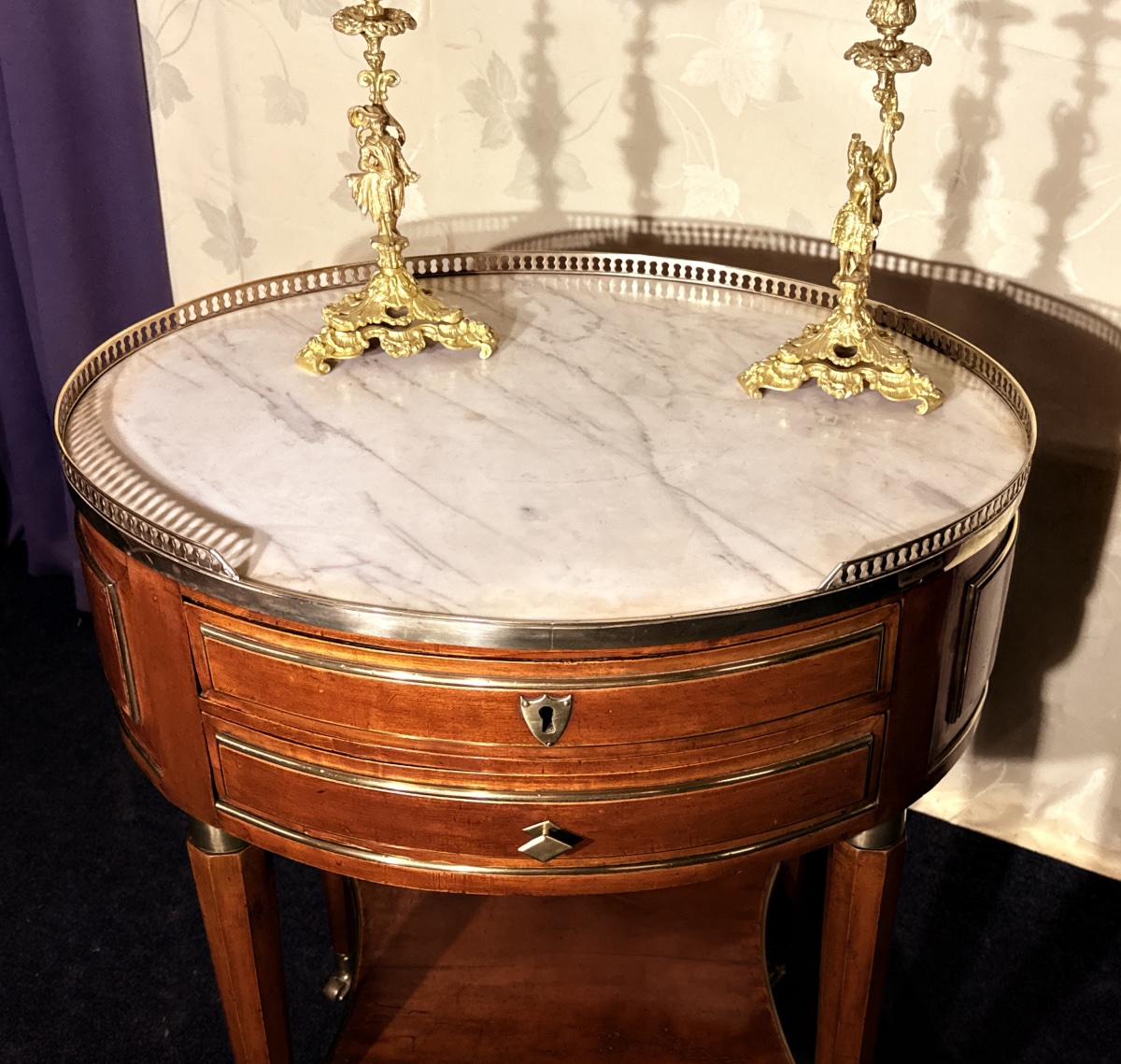 Oval Gueridon, Louis XVI In Mahogany, 18th Century-photo-7