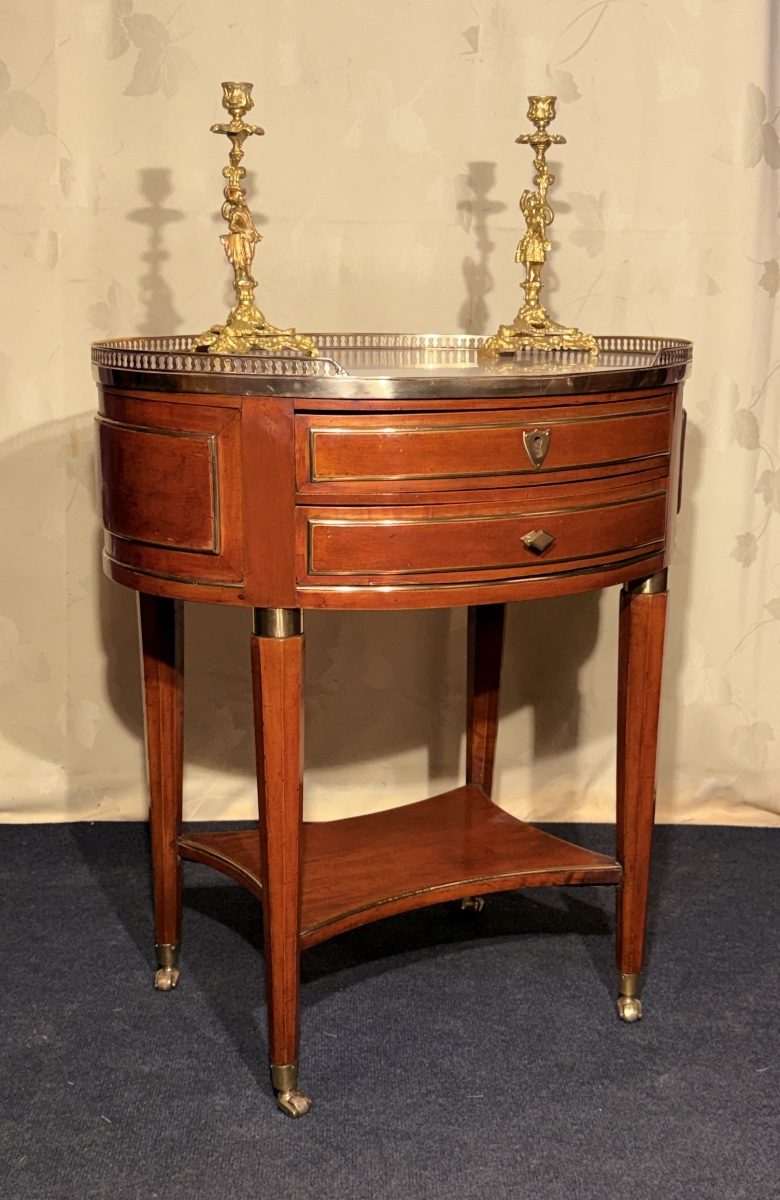 Oval Gueridon, Louis XVI In Mahogany, 18th Century-photo-8