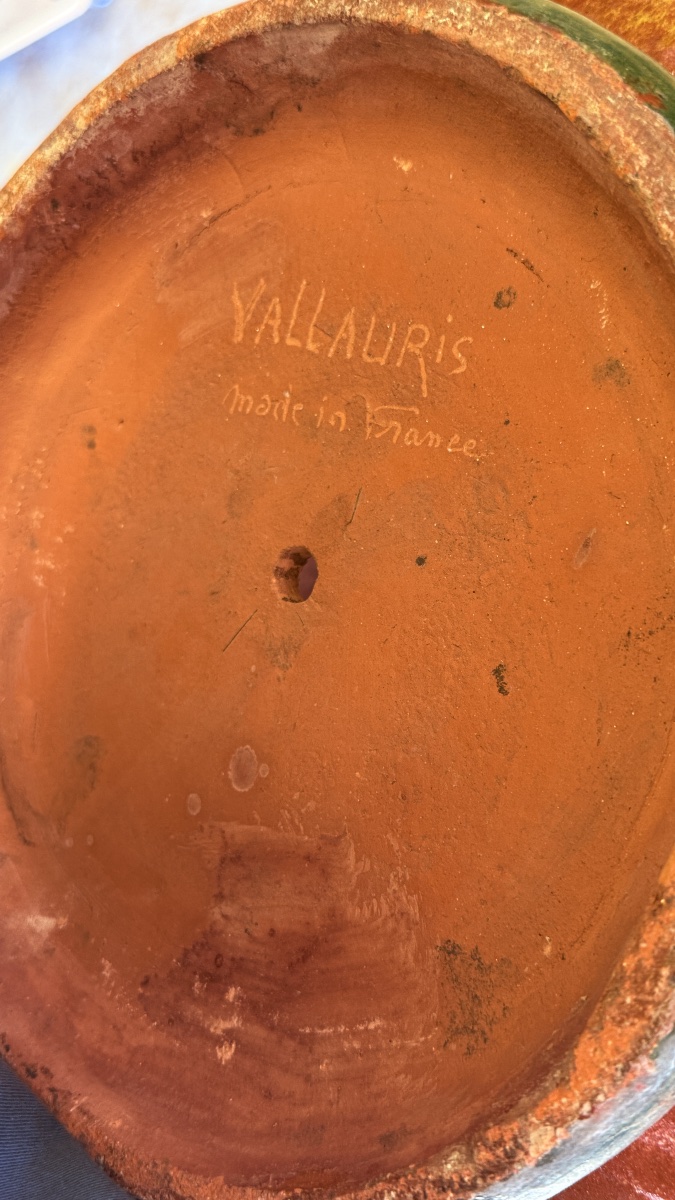 Glazed Ceramic Basin On Pedestal, Vallauris Golfe Juan -photo-8