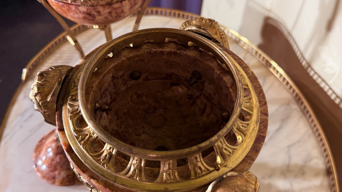 Paire de Cassolettes en Marbre et Bronze , Époque XIXe -photo-7