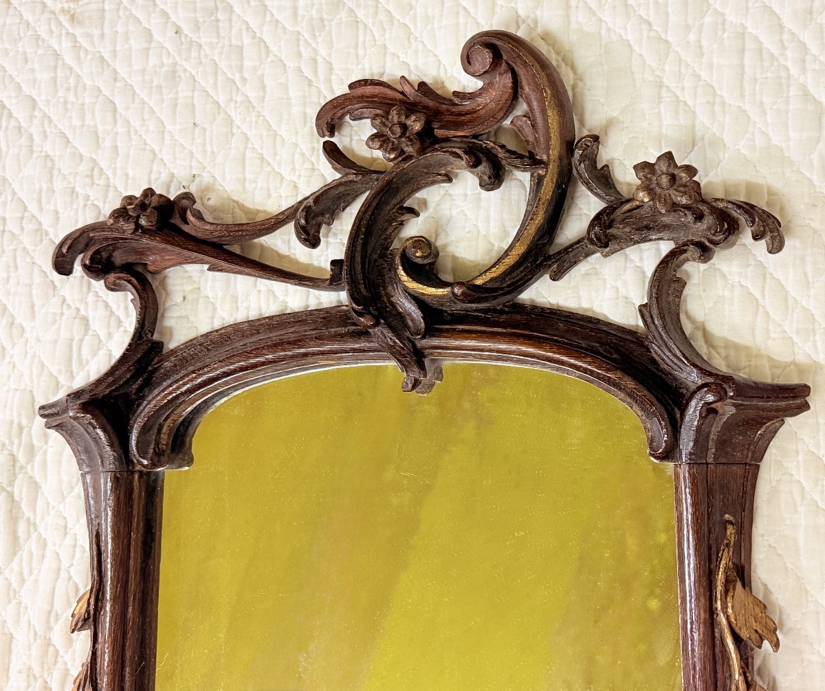 Louis XV-style Mirror In Carved Oak -photo-2