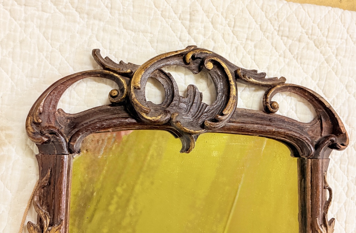 Louis XV-style Mirror In Carved Oak -photo-3