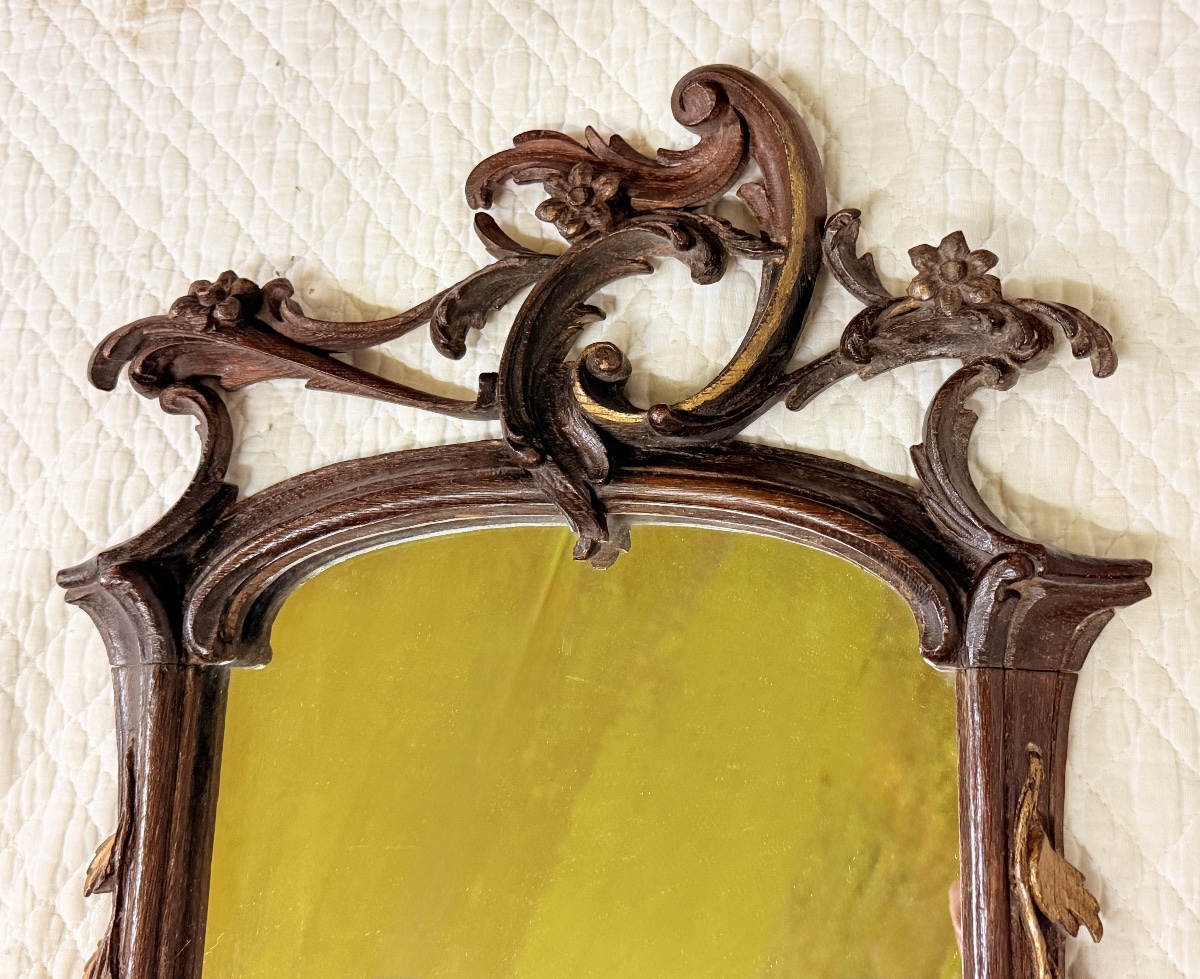 Louis XV-style Mirror In Carved Oak -photo-7