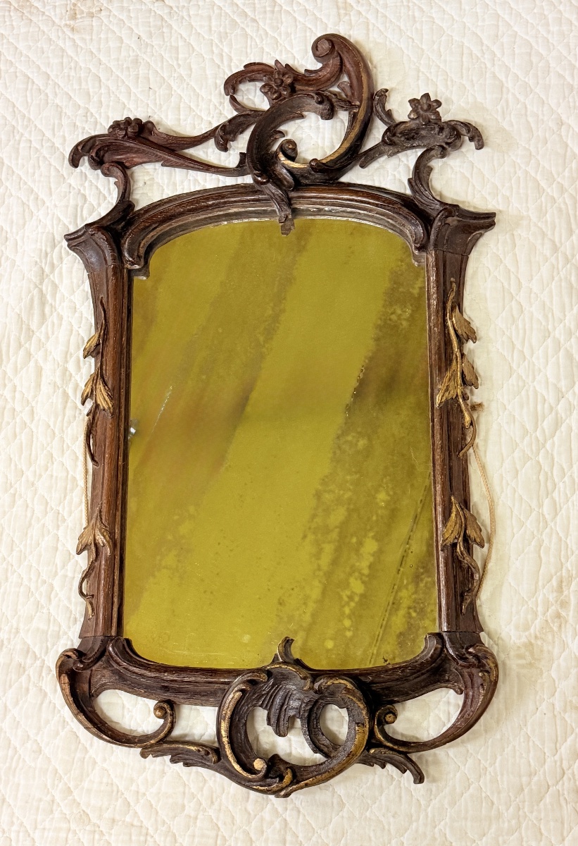 Louis XV-style Mirror In Carved Oak -photo-3