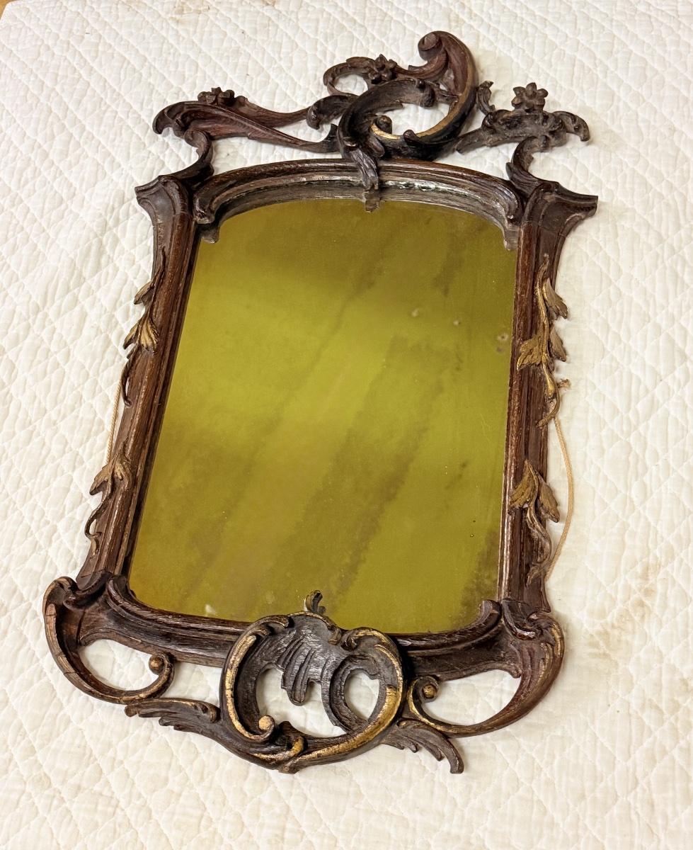 Louis XV-style Mirror In Carved Oak -photo-4