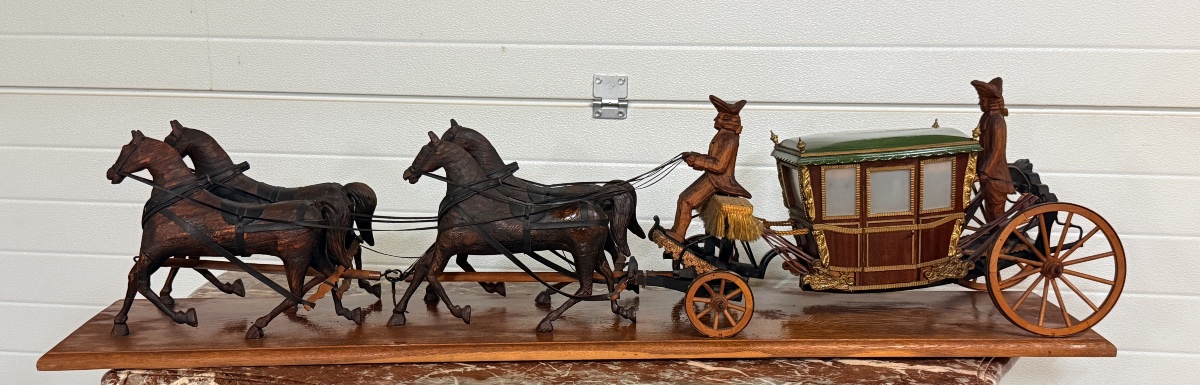 Maquette : Carosse Royal d’apparat tiré par 4 Chevaux : 140 CM -photo-3