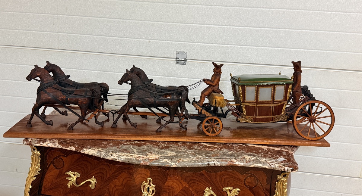 Maquette : Carosse Royal d’apparat tiré par 4 Chevaux : 140 CM 
