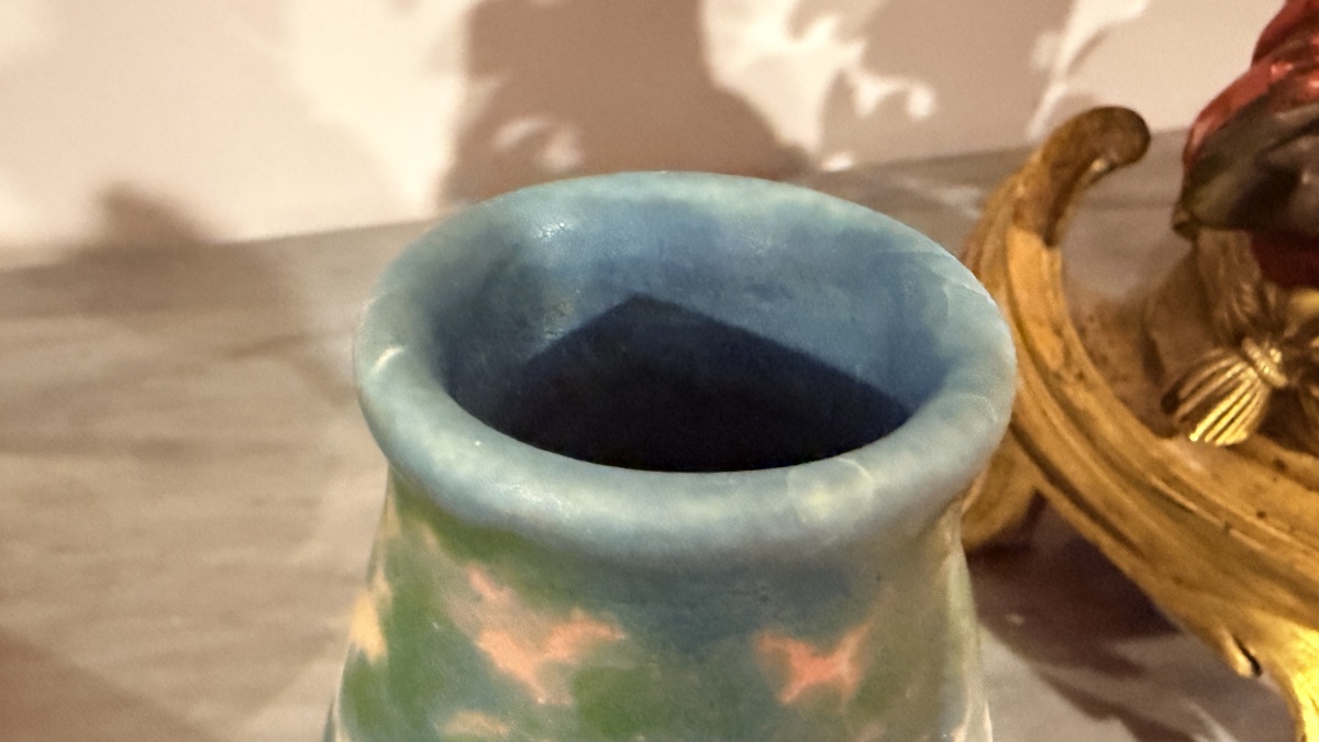 Amalric Walter (1870–1959) Rare Glazed Ceramic Vase With A Lake Landscape Design, Nancy, V-photo-4