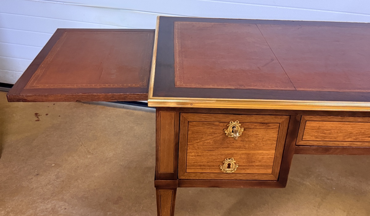 Bureau Plat Louis XVI , Estampillé Fidelys SCHEY, XVIIIe Siècle -photo-4