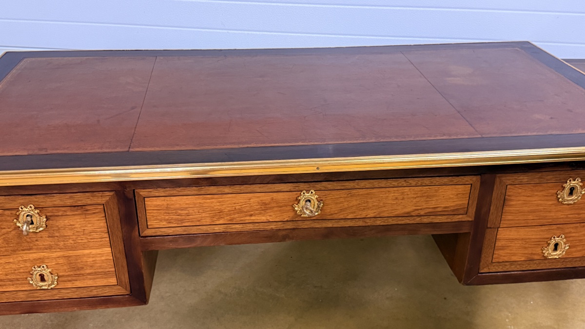 Bureau Plat Louis XVI , Estampillé Fidelys SCHEY, XVIIIe Siècle -photo-5