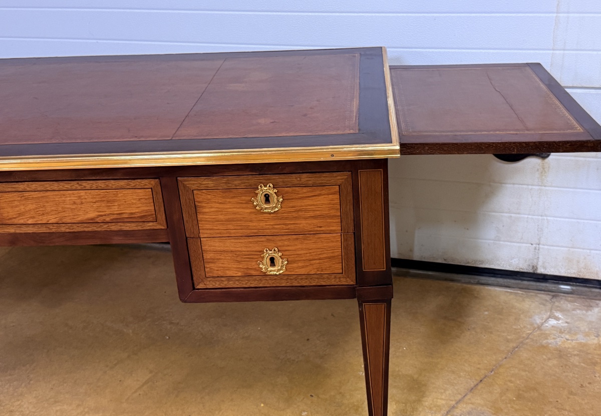 Bureau Plat Louis XVI , Estampillé Fidelys SCHEY, XVIIIe Siècle -photo-6