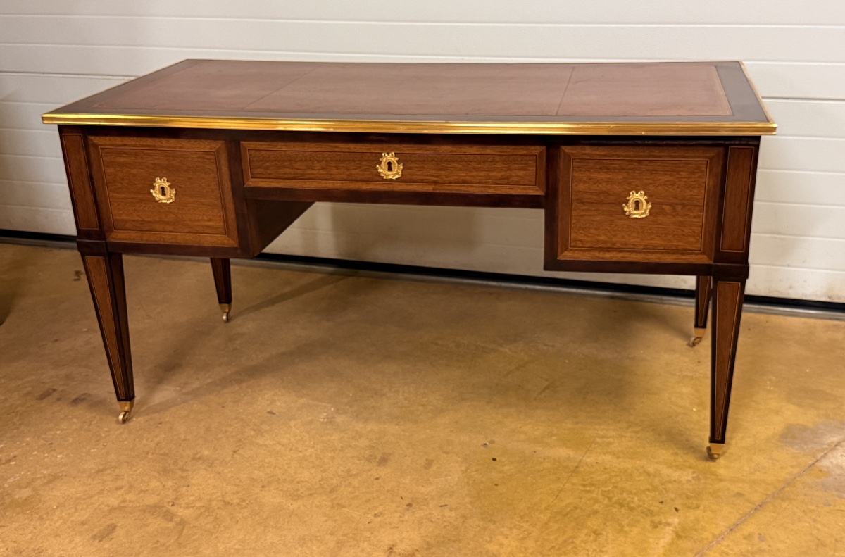 Bureau Plat Louis XVI , Estampillé Fidelys SCHEY, XVIIIe Siècle 