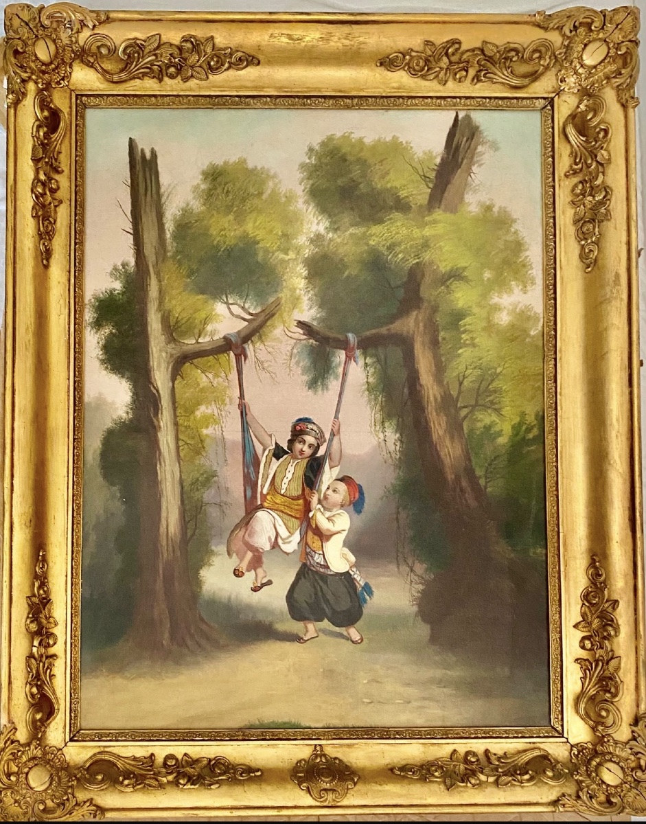Orientalist Oil On Canvas, Circa 1870, 19th Century -photo-2