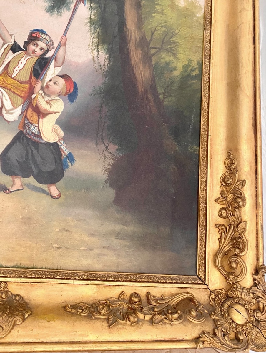Orientalist Oil On Canvas, Circa 1870, 19th Century -photo-3