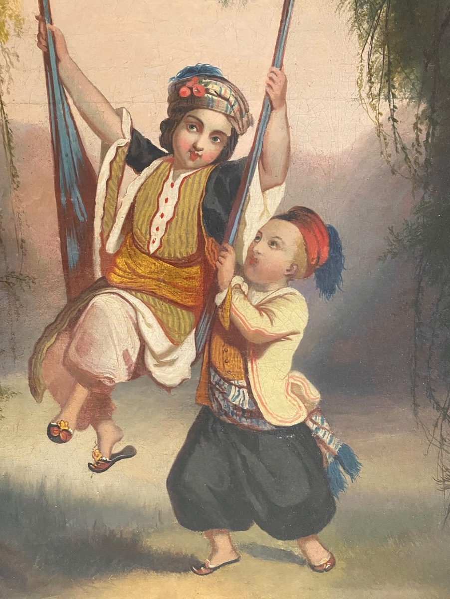 Orientalist Oil On Canvas, Circa 1870, 19th Century -photo-4