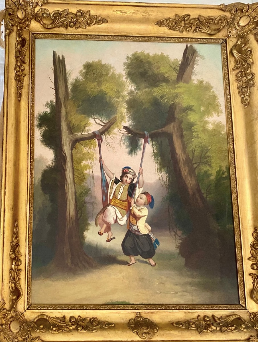 Orientalist Oil On Canvas, Circa 1870, 19th Century -photo-1