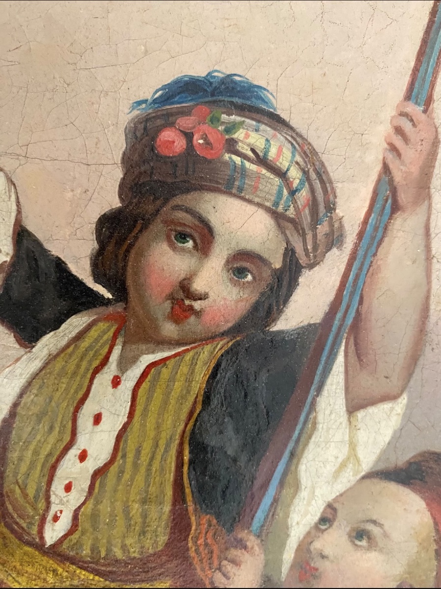 Orientalist Oil On Canvas, Circa 1870, 19th Century -photo-2