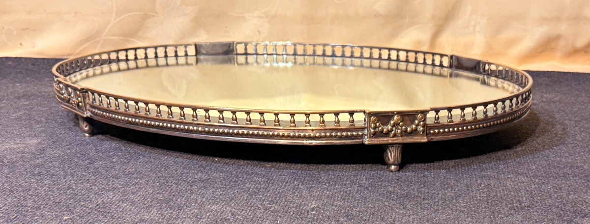 Centre de Table en Bronze Argenté, Époque XIXe Siècle -photo-2
