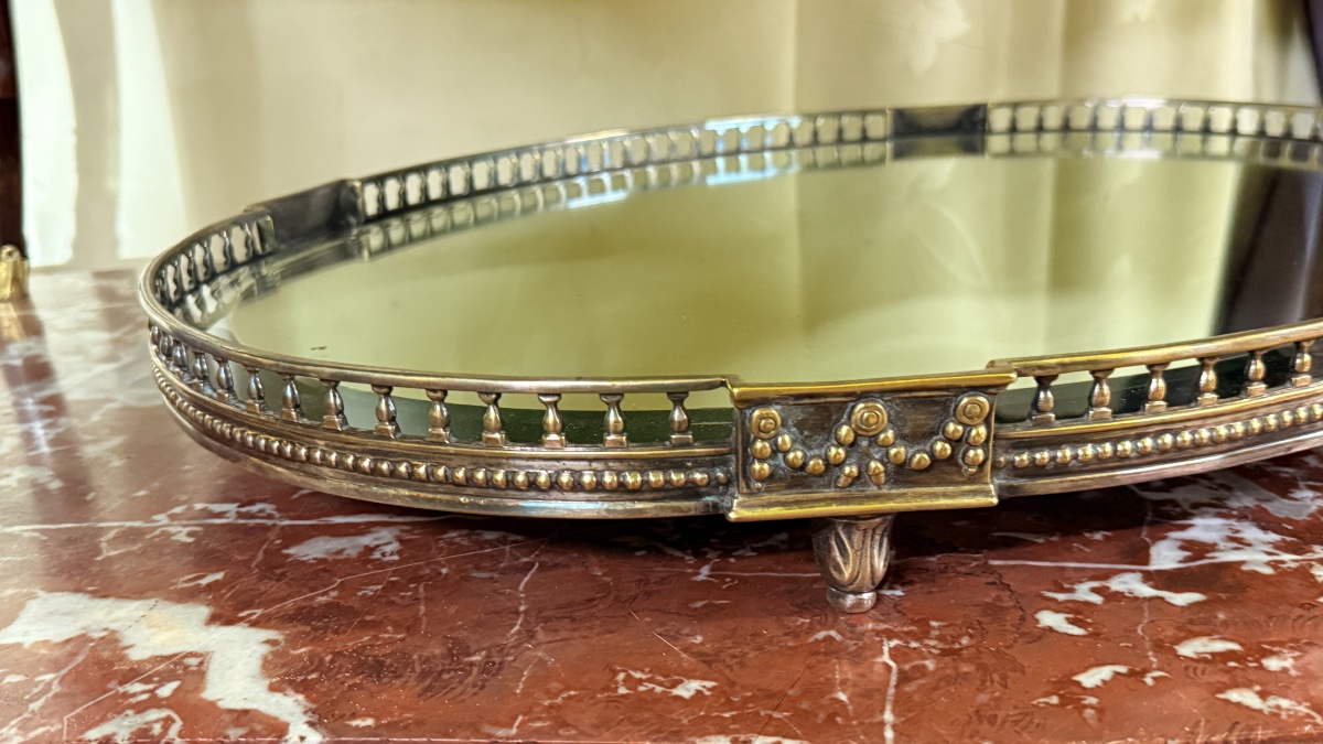 Centre de Table en Bronze Argenté, Époque XIXe Siècle 