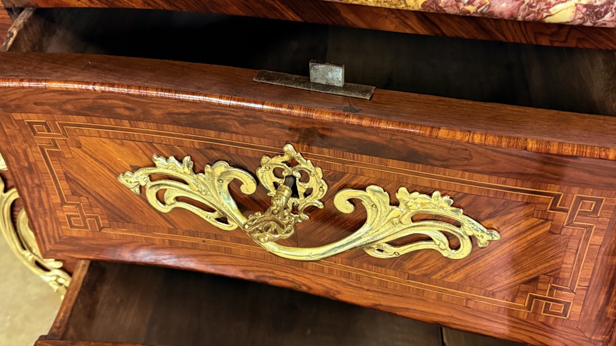 Commode Tombeau, Estampillée MONDON , XVIIIe Siècle -photo-5