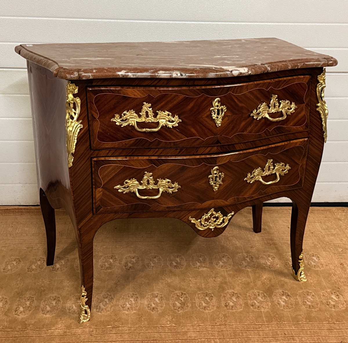 Curved Chest Of Drawers, Stamped "pierre Roussel," 18th Century -photo-8