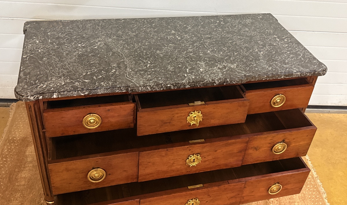 Louis XVI Chest Of Drawers, Stamped "c.c. Saunier," 18th Century -photo-1
