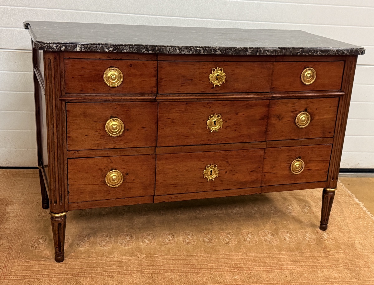 Louis XVI Chest Of Drawers, Stamped "c.c. Saunier," 18th Century 