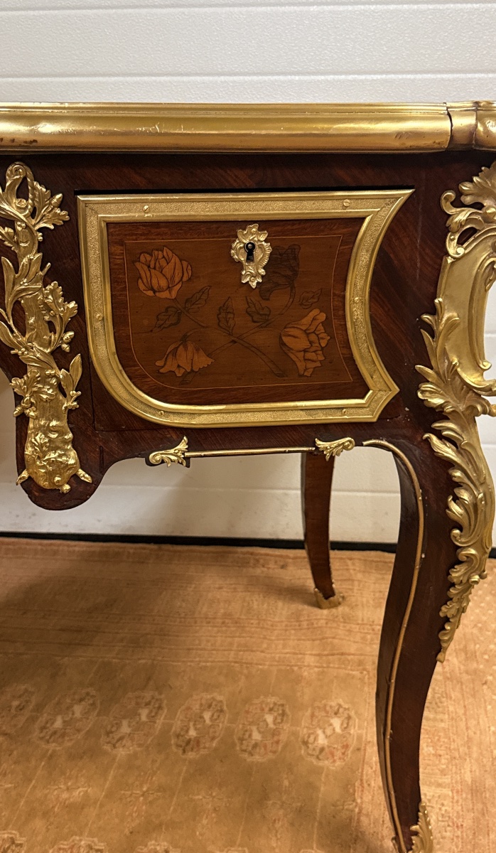 Floral Marquetry Desk, 19th Century -photo-2