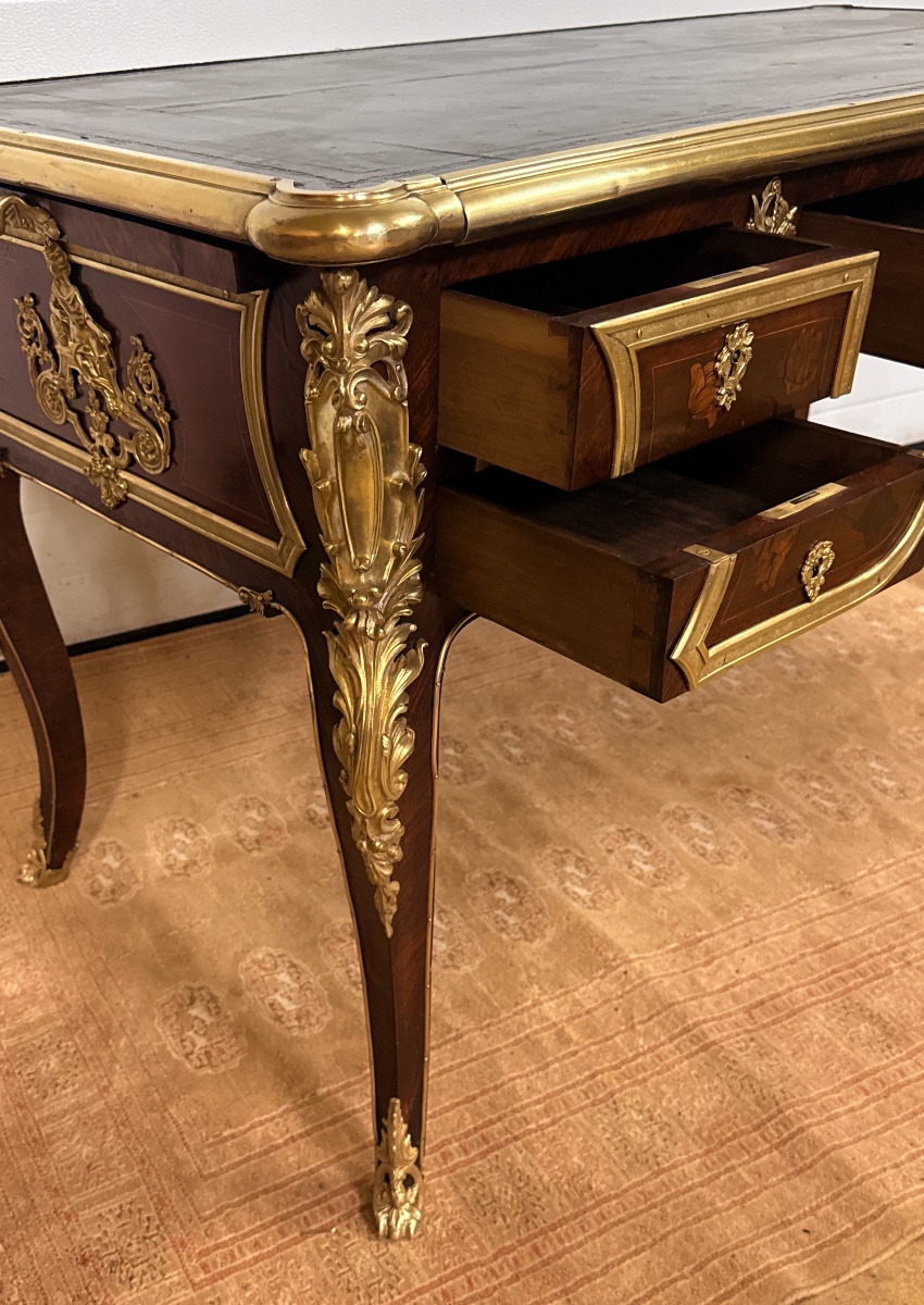 Floral Marquetry Desk, 19th Century -photo-1