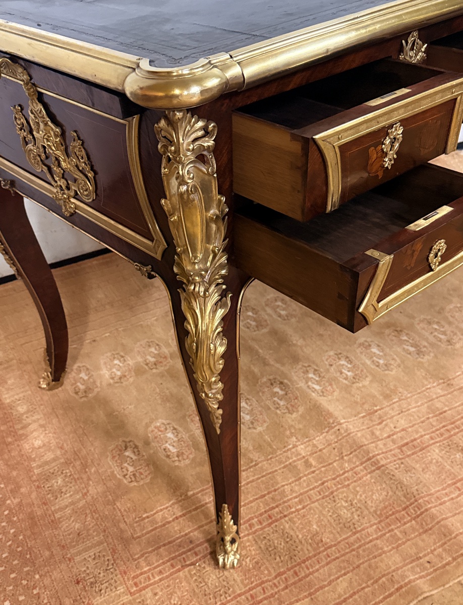 Floral Marquetry Desk, 19th Century -photo-2