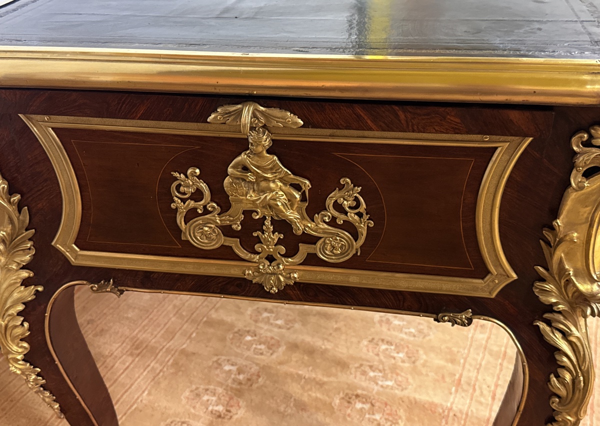Floral Marquetry Desk, 19th Century -photo-3