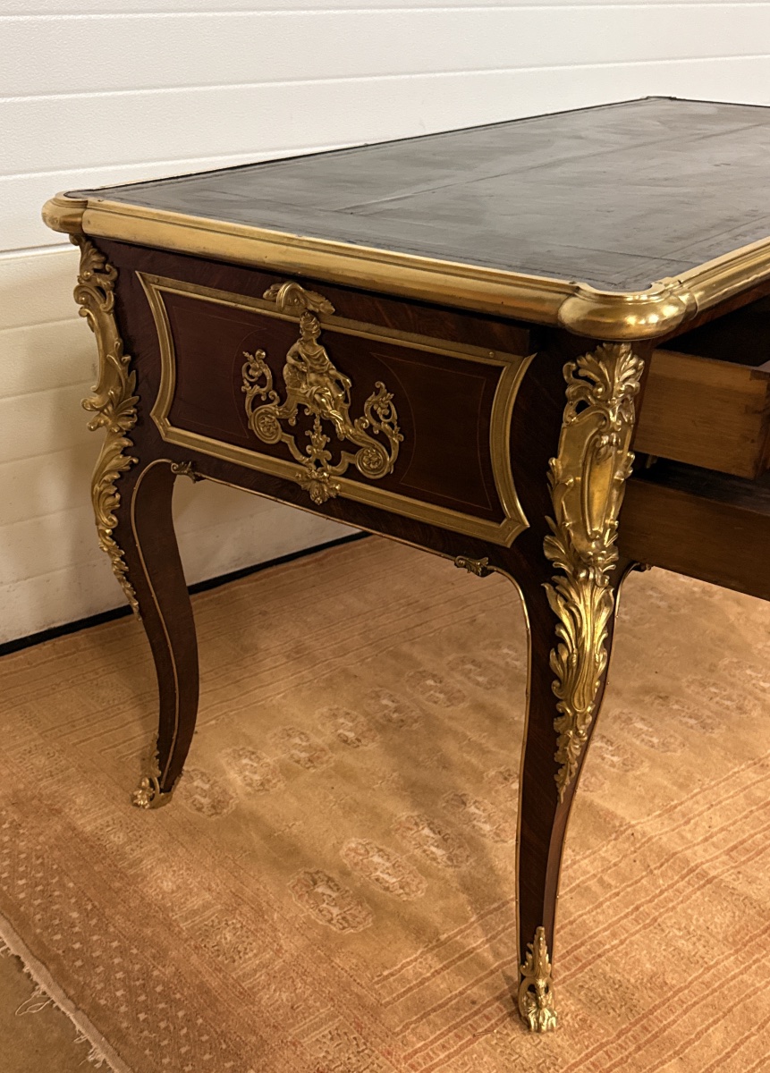 Floral Marquetry Desk, 19th Century -photo-4